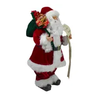 24'' Santa Claus with Bag of Gifts and Naughty or Nice List Christmas Figure