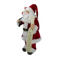 24'' Santa Claus with Bag of Gifts and Naughty or Nice List Christmas Figure