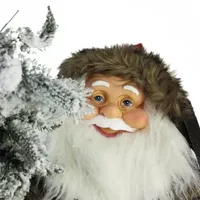 48'' Santa Claus with Artificial Flocked Alpine Tree Christmas Figure