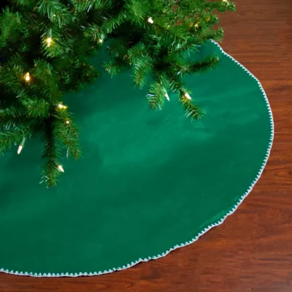 48'' Red and White Shell Reversible Christmas Tree Skirt