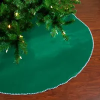 48'' Red and White Shell Reversible Christmas Tree Skirt