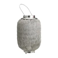 23'' Beach Day Contemporary Chic Large Wire Woven Hurricane Pillar Candle Holder