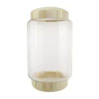 13.5'' Clear and Beige Round Container with Base