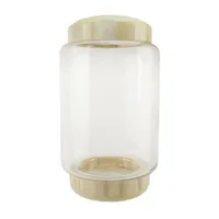 13.5'' Clear and Beige Round Container with Base