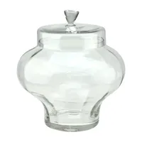14.5'' Clear Segmented Glass Container with Lid