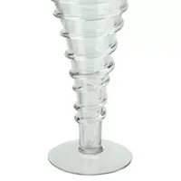 15.75'' Clear Transparent Spiral Glass Trumpet Vase