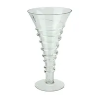 15.75'' Clear Transparent Spiral Glass Trumpet Vase