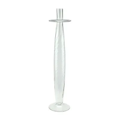 20'' Glass Swirled Taper Candle Holder