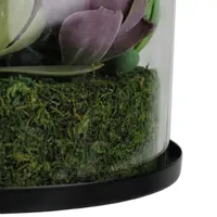 8'' Artificial Mixed Succulent Arrangement in Round Glass Jar