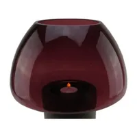 9.75'' Purple and Black Transparent Byzantium Candle Holder with Base