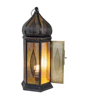 23.5'' Black and Gold Moroccan Style Lantern Table Lamp