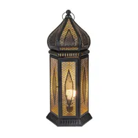 23.5'' Black and Gold Moroccan Style Lantern Table Lamp