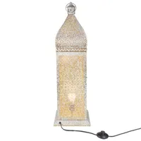 30.5'' White and Gold Moroccan Style Lantern Floor Lamp