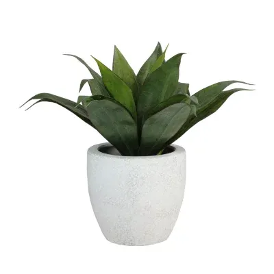 13'' Potted Artificial Green Agave Plant
