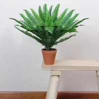 17.5'' Potted Artificial Tall Green Boston Fern Plant