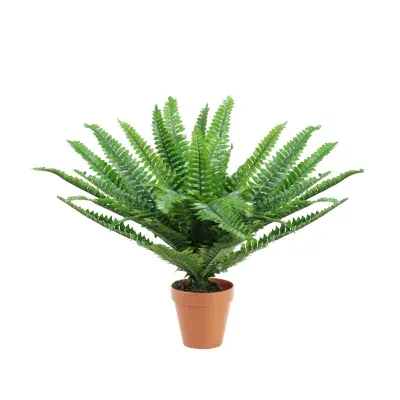 17.5'' Potted Artificial Tall Green Boston Fern Plant