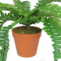 15.75'' Potted Artificial Long Green Boston Fern Plant