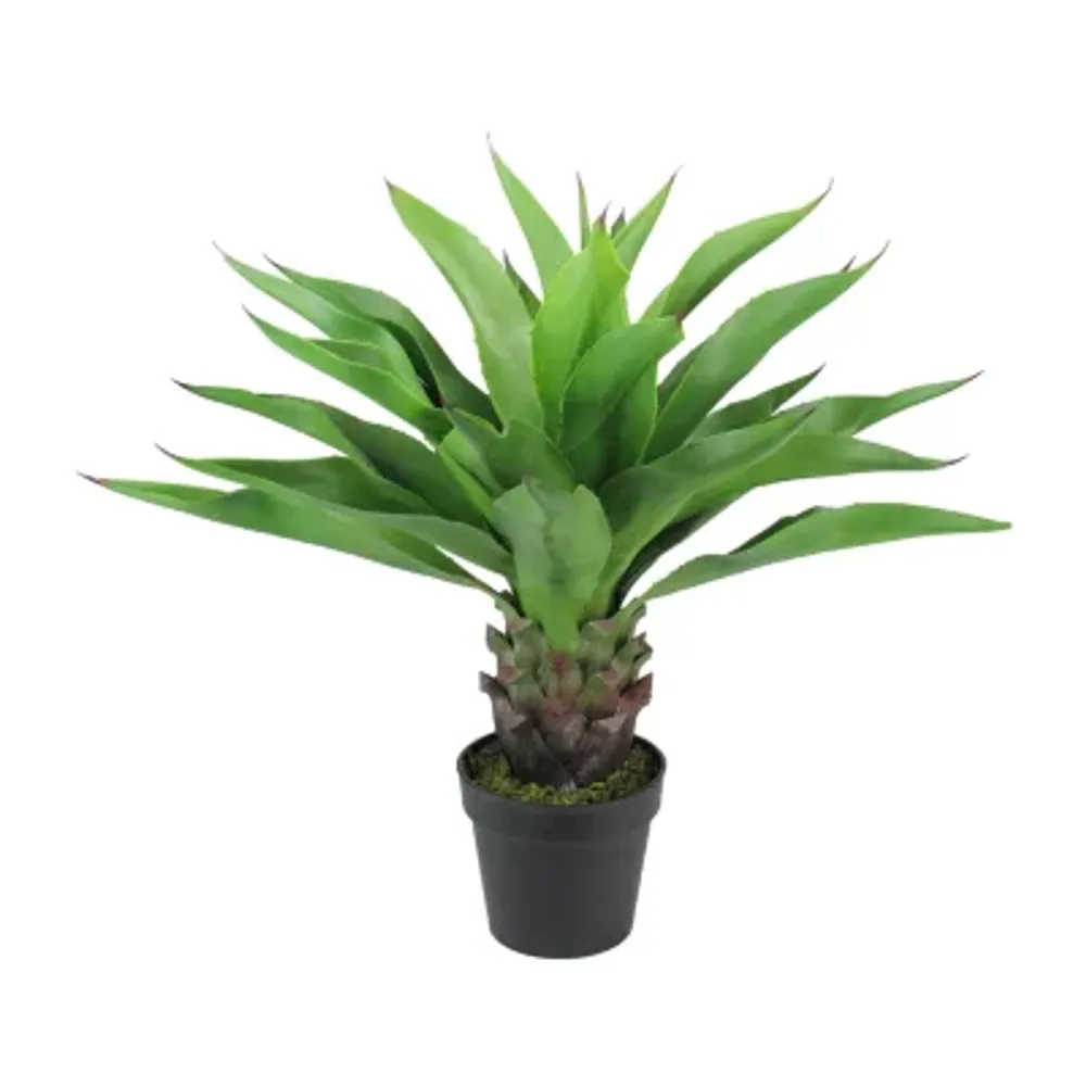 30.5'' Brown and Green Artificial Agave Succulent Plant In a Black Pot