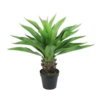 30.5'' Brown and Green Artificial Agave Succulent Plant In a Black Pot