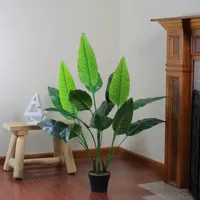 51'' Green and Black Traveller's Artificial Tree Pot