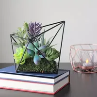 6.75'' Artificial Succulents Arrangement in Diamond Metal Wire Frame