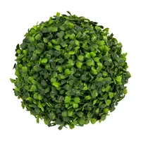 9'' Two Tone Green Artificial Boxwood Topiary Garden Sphere