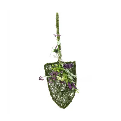 29'' Purple and Green Mixed Berry Butterfly Floral Artificial Shovel Decor