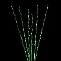 Set of 6 Enchanted Garden LED Green Lighted Branch Sprays 6'