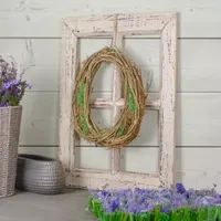 Grapevine  Twig and Moss Egg-Shaped Artificial Spring Wreath  11-Inch