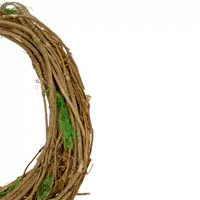 Grapevine  Twig and Moss Egg-Shaped Artificial Spring Wreath  11-Inch