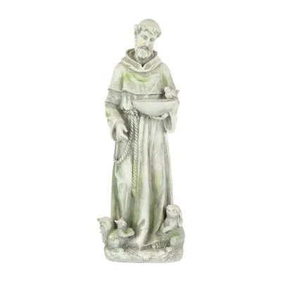 23.5'' Religious St. Francis of Assisi Bird Feeder Outdoor Garden Statue