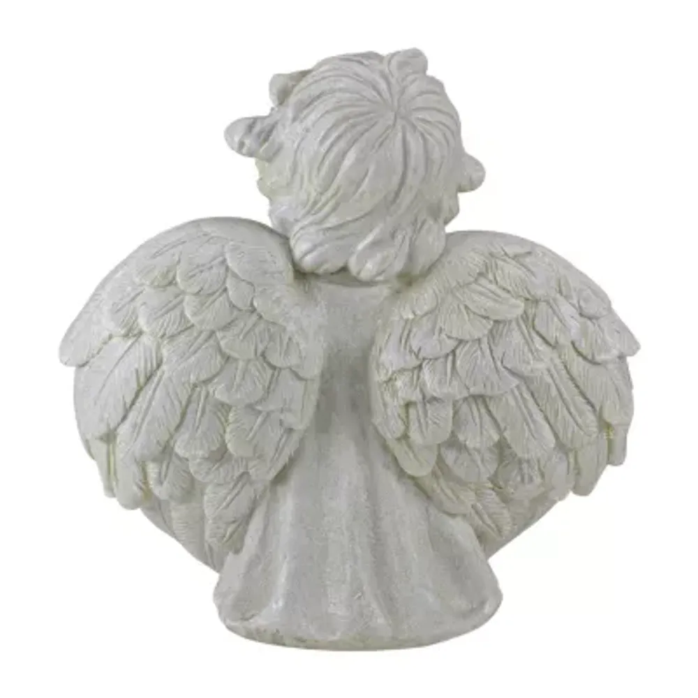 9'' Cherub Angel Wings Bird Feeder Outdoor Garden Statue