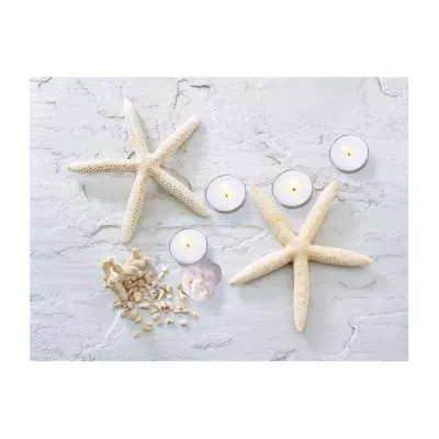LED Lighted Starfish  Seashell and Tea Light Candles Canvas Wall Art 15.75"