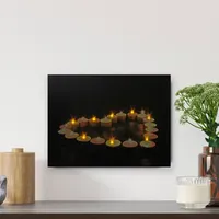 LED Lighted Flickering Heart-Shaped Candles Canvas Wall Art 15.75"