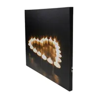 LED Lighted Flickering Heart-Shaped Candles Canvas Wall Art 15.75"