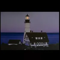 LED Lighted Dusk Lighthouse Seaside Scene Canvas Wall Art 15.75'' x 23.75''