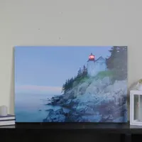 LED Lighted Lighthouse Home with Morning Sunrise Canvas Wall Art 15.75" x 23.5"