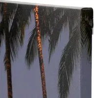 LED Lighted Tiki Hut Relaxation Scene Canvas Wall Art 23.5"
