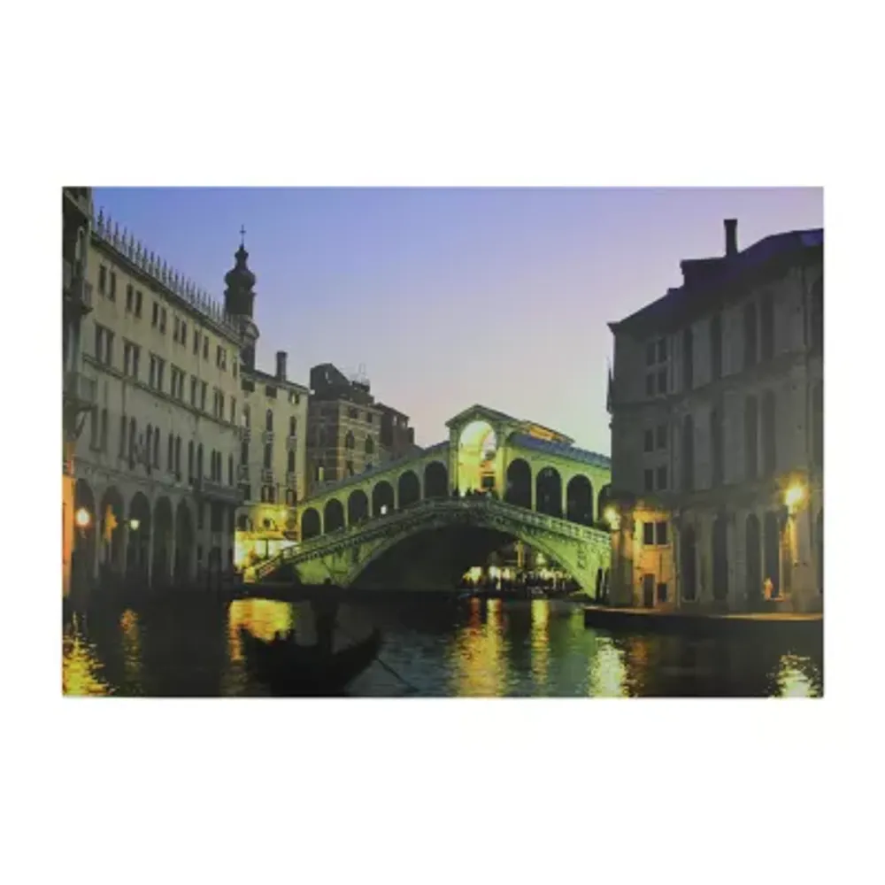 LED Lighted Venice  Italy Grand Canal Canvas Wall Art 15.75" x 23.5"