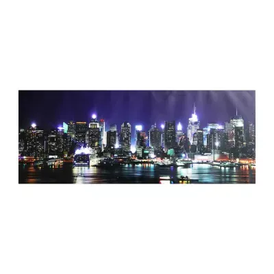 LED Lighted New York City Skyline Canvas Wall Art 15.75" x 39.25"