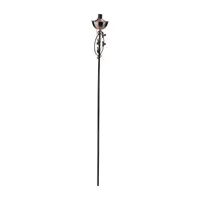 64.5'' Brushed Copper Floral Motif Outdoor Patio Garden Oil Lamp Torch