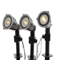 Set of 3 Eco-Friendly Warm White LED Garden Spotlights