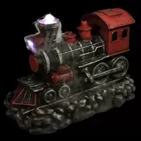 38'' LED Red and Black Vintage Locomotive Train Outdoor Garden Water Fountain