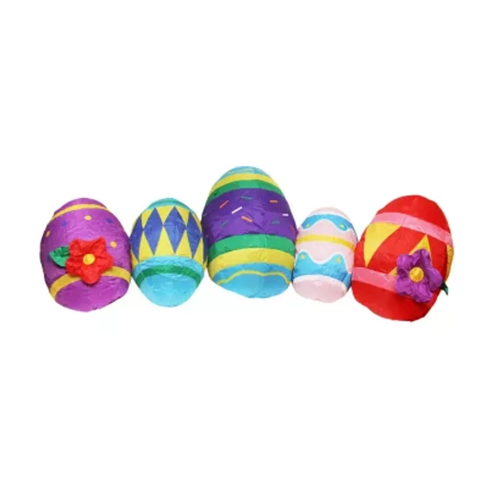 10' Inflatable Lighted Easter Eggs Outdoor Decoration