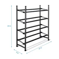 Home Expressions 2-Shelf Stackable Shoe Rack, Color: Black - JCPenney