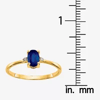 Gemstone Diamond Accent 10K Gold Oval Cocktail Ring