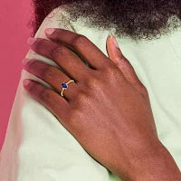 Gemstone Diamond Accent 10K Gold Oval Cocktail Ring
