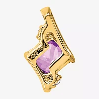 Gemstone Diamond Accent 10K Gold Pendant