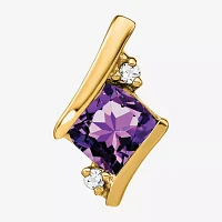 Gemstone Diamond Accent 10K Gold Pendant