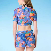 Decree Womens Floral Tops Swimsuit Cover-Up Juniors